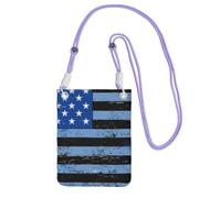 kkvhhyuo Sac à bandoulière rétro bleu fin imprimé drapeau des États-Unis avec sangle réglable noire pour téléphones portables et smartphones, violet, Taille unique