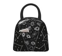 kkvhhyuo Sac à déjeuner isotherme avec imprimé constellation de pizza, sac isotherme réutilisable avec poignée noire, sac fourre-tout pour pique-nique, école, bureau