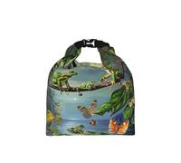 kkvhhyuo Sac à déjeuner isotherme, de nombreuses grenouilles chantent sur les branches et papillons d'été, sac isotherme réutilisable pliable pour bureau, travail, école, pique-nique, voyage