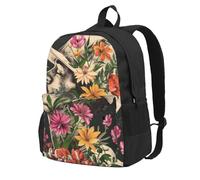 kkvhhyuo Sac à dos de grande capacité avec compartiment pour ordinateur portable - Motif feuilles tropicales et oiseaux - Pour l'école, le travail, la randonnée, Thug Life Flowers, One Size