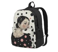 kkvhhyuo Sac à dos d'école, de grande capacité, imprimé mathématiques, sac à dos pour ordinateur portable, sac à dos d'école, sac à dos de voyage, pour l'école, le travail, la randonnée, pois, One