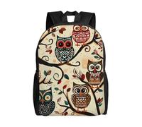 kkvhhyuo Sac à dos d'école léger avec compartiment pour ordinateur portable - Imprimé sirène rétro - Pour homme et femme - Pour l'école, le travail, les voyages., Chouettes sur branches d'arbre, One