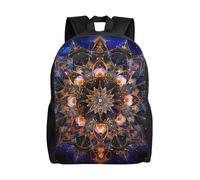 kkvhhyuo Sac à dos d'école léger avec compartiment pour ordinateur portable - Imprimé sirène rétro - Pour homme et femme - Pour l'école, le travail, les voyages., Art Mandala Rectangle, One Size, Sac