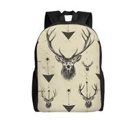 kkvhhyuo Sac à dos d'école léger avec compartiment pour ordinateur portable - Motif labrador retriever - Pour homme et femme, Chasse flèches triangles cerf, One Size, Sac à dos tyrolien