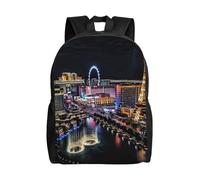 kkvhhyuo Sac à dos d'école léger avec compartiment pour ordinateur portable - Pour homme et femme - Pour l'école, le travail, les voyages., Las Vegas Night View, One Size, Sac à dos tyrolien