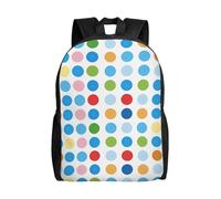 kkvhhyuo Sac à dos d'école léger imprimé village de Noël pour ordinateur portable, sac à dos pour homme et femme, sac à dos pour l'école, le travail, le voyage., Motif à pois bleus, One Size, Sac à