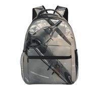 kkvhhyuo Sac à dos décontracté à rayures noires et blanches, sac à dos de voyage léger pour homme et femme, sac à dos d'école pour garçons et filles, Avion de la Seconde Guerre Mondiale, One Size, Sac