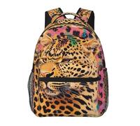 kkvhhyuo Sac à dos décontracté avec impression artistique de rose gothique - Sac à dos léger décontracté pour homme et femme - Sac d'école pour garçons et filles, Imprimé léopard amusant., One Size
