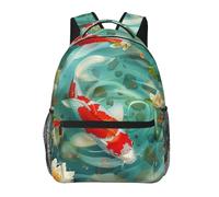 kkvhhyuo Sac à dos décontracté avec impression artistique Merry Christmas - Sac à dos léger décontracté pour homme et femme - Sac d'école pour garçons et filles, Joli poisson koi japonais, One Size
