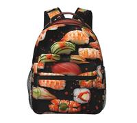 kkvhhyuo Sac à dos décontracté avec impression artistique Merry Christmas - Sac à dos léger décontracté pour homme et femme - Sac d'école pour garçons et filles, Sushi Crevette japonaise, One Size
