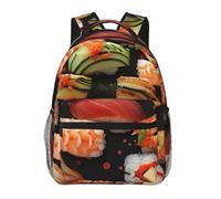 kkvhhyuo Sac à dos décontracté avec impression artistique Merry Christmas - Sac à dos léger pour ordinateur portable - Pour homme et femme - Sac à dos d'école pour garçons et filles, Sushi Crevette