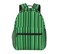kkvhhyuo Sac à dos décontracté avec imprimé batterie cool, sac à dos léger, sac de voyage décontracté pour hommes et femmes, sac d'école pour garçons et filles, Rayures vertes classiques., One Size