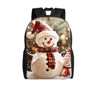 kkvhhyuo Sac à dos décontracté avec imprimé bonhomme de neige mignon et joyeux Noël, sac à dos de voyage léger et pliable pour homme et femme, sac d'école avec compartiment pour ordinateur portable