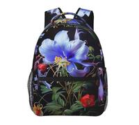 kkvhhyuo Sac à dos décontracté avec imprimé chat de dessin animé, sac à dos léger, sac de voyage décontracté pour hommes et femmes, sac d'école pour garçons et filles, Belles fleurs 1, One Size, Sac à