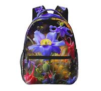kkvhhyuo Sac à dos décontracté avec imprimé chat de dessin animé, sac à dos léger, sac de voyage décontracté pour hommes et femmes, sac d'école pour garçons et filles, Art de belles fleurs, One Size