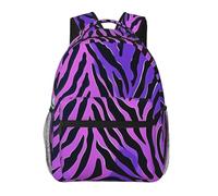 kkvhhyuo Sac à dos décontracté avec imprimé mathématiques, sac à dos léger pour ordinateur portable, sac à dos pour homme et femme, sac à dos d'école pour garçons et filles, Rayures zèbre violet, bleu