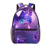 kkvhhyuo Sac à dos décontracté avec imprimé mathématiques, sac à dos léger pour ordinateur portable, sac à dos pour homme et femme, sac à dos d'école pour garçons et filles, Papillons violets, One