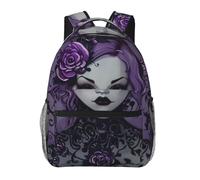 kkvhhyuo Sac à dos décontracté avec imprimé mathématiques, sac à dos léger pour ordinateur portable, sac à dos pour homme et femme, sac à dos d'école pour garçons et filles, Violet/noir gothique