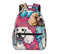 kkvhhyuo Sac à dos décontracté avec imprimé mathématiques, sac à dos léger pour ordinateur portable, sac à dos pour homme et femme, sac à dos d'école pour garçons et filles, Caniches., One Size, Sac à