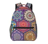 kkvhhyuo Sac à dos décontracté avec imprimé orchidée cloche, sac à dos léger pour ordinateur portable, voyage, université, w nd, aventures., Magnifique hexagone fleuri, One Size