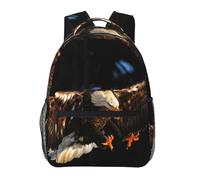 kkvhhyuo Sac à dos décontracté avec imprimé orchidée cloche, sac à dos léger pour ordinateur portable, voyage, université, w nd, aventures., Aigle chauve en 3D, One Size