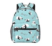 kkvhhyuo Sac à dos décontracté avec imprimé orchidée cloche, sac à dos léger pour ordinateur portable, voyage, université, w nd, aventures., Ours panda dessin animé, One Size