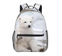 kkvhhyuo Sac à dos décontracté avec imprimé orchidée cloche, sac à dos léger pour ordinateur portable, voyage, université, w nd, aventures., Baby Polar Bear, One Size