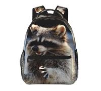 kkvhhyuo Sac à dos décontracté avec imprimé orchidée cloche, sac à dos léger pour ordinateur portable, voyage, université, w nd, aventures., Raton laveur mignon, One Size
