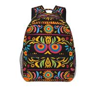 kkvhhyuo Sac à dos décontracté avec imprimé orchidées, sac à dos léger pour ordinateur portable pour hommes et femmes, sac à dos d'école pour garçons et filles, Art folk mexicain bohème, One Size, Sac