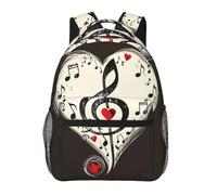kkvhhyuo Sac à dos décontracté avec imprimé paons, sac à dos léger, sac de voyage décontracté pour homme et femme, sac d'école, pour garçons et filles, Symboles de musique amour., One Size, Sac à dos