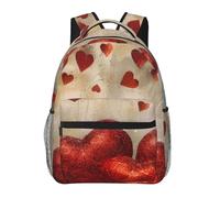 kkvhhyuo Sac à dos décontracté avec imprimé Père Noël, cadeau de Noël, sac à dos léger pour ordinateur portable pour hommes et femmes, sac à dos d'école pour garçons et filles, Cœur rouge, One Size