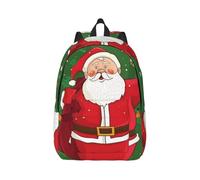 kkvhhyuo Sac à dos décontracté avec imprimé Père Noël pour ordinateur portable, sac d'école, sac de travail, sac à dos de voyage, Noir , M, Décontracté