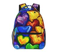 kkvhhyuo Sac à dos décontracté avec imprimé tournesol rétro, sac à dos léger, sac de voyage décontracté pour hommes et femmes, sac d'école pour garçons et filles, Cœurs Gay Pride aux couleurs de