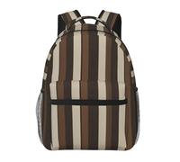kkvhhyuo Sac à dos décontracté avec imprimé village de Noël - Sac à dos léger pour ordinateur portable - Pour homme et femme - Sac à dos d'école pour garçons et filles, Marron/rayures, One Size, Sac à