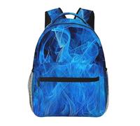 kkvhhyuo Sac à dos décontracté avec imprimé village de Noël - Sac à dos léger pour ordinateur portable - Pour homme et femme - Sac à dos d'école pour garçons et filles, Flamme bleue., One Size, Sac à