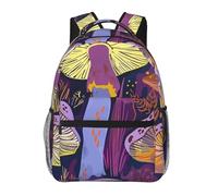 kkvhhyuo Sac à dos décontracté avec imprimé village de Noël - Sac à dos léger pour ordinateur portable - Pour homme et femme - Sac à dos d'école pour garçons et filles, Art champignons lumineux., One