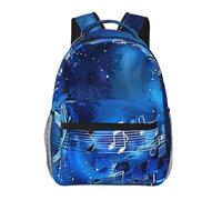 kkvhhyuo Sac à dos décontracté avec imprimé village de Noël - Sac à dos léger pour ordinateur portable - Pour homme et femme - Sac à dos d'école pour garçons et filles, Blue Music, One Size, Sac à dos