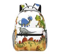 kkvhhyuo Sac à dos décontracté avec motif chat de dessin animé, sac à dos léger pour ordinateur portable pour hommes et femmes, sac à dos d'école pour garçons et filles, Images de dinosaures., One