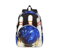 kkvhhyuo Sac à dos décontracté imprimé bowling pour ordinateur portable, sac d'école, sac de jour décontracté pour université, sac de travail, sacs à dos de voyage, Noir , S, Décontracté