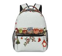 kkvhhyuo Sac à dos décontracté imprimé carpes koï japonais, sac à dos léger pour ordinateur portable, voyage, université, trajets en w nd, aventures., Chouettes de Noël sur une branche, One Size