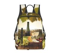 kkvhhyuo Sac à dos décontracté, imprimé champ de blé léger, sac à dos universitaire pour homme et femme, sac d'école pour l'université, sac à dos d'école pour garçons et filles, bordeaux, One Size