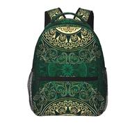kkvhhyuo Sac à dos décontracté imprimé dauphin d'hiver, sac à dos léger pour ordinateur portable pour voyage, université, trajets en w nd, aventures., Cercle floral style mandala antique