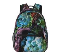 kkvhhyuo Sac à dos décontracté imprimé succulentes, sac à dos léger pour ordinateur portable, voyage, université, trajets universitaires, w nd, aventures., Plantes succulentes., One Size