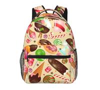 kkvhhyuo Sac à dos décontracté imprimé succulentes, sac à dos léger pour ordinateur portable, voyage, université, trajets universitaires, w nd, aventures., Bonbons et bonbons, One Size