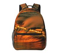 kkvhhyuo Sac à dos décontracté imprimé succulentes, sac à dos léger pour ordinateur portable, voyage, université, trajets universitaires, w nd, aventures., Vagues au crépuscule, One Size