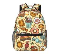 kkvhhyuo Sac à dos décontracté imprimé succulentes, sac à dos léger pour ordinateur portable, voyage, université, trajets universitaires, w nd, aventures., Motif bonbons, One Size