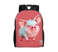 kkvhhyuo Sac à dos décontracté léger et pliable avec compartiment pour ordinateur portable - Motif poulet rôti - Pour homme et femme, Adorable cochon rouge, One Size, Sac à dos tyrolien