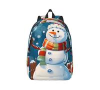 kkvhhyuo Sac à dos d'hiver en toile avec imprimé bonhomme de neige, sac à dos d'école, sac à dos de voyage, sac à dos pour ordinateur portable, sac à dos pour homme et femme, pour, Noir , S, Sac à dos