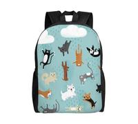 kkvhhyuo Sac à dos léger avec imprimé plage tropicale palmier coucher de soleil pour ordinateur portable, sac à dos décontracté pour l'école, la randonnée, la marche, Chats et chiens en pleine pluie