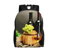 kkvhhyuo Sac à dos léger avec roses blanches avec imprimé sang pour ordinateur portable, sac à dos décontracté pour l'école, le collège, l'école, la randonnée, la marche, Vin blanc et rouge, One Size